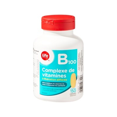 Complexe de vitamines B100 à libération différée, 150 comprimés
