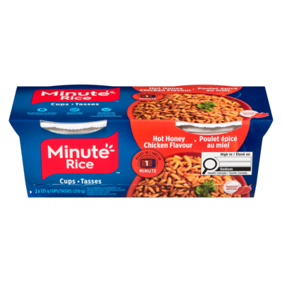 Minute Rice Fully Cooked Rice Hot Honey Chicken Flavour Medium 250 g, $1.32/100g