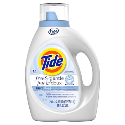 Tide Free & Gentle Liquid Laundry Detergent, 64 Loads, Tide Laundry Detergent, Clean Laundry Detergent 2.48 l, $0.23/1ea