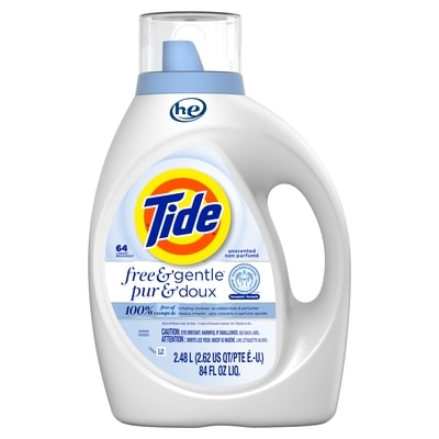Tide Détergent à lessive liquide Pur et doux, détergent à lessive Tide, la propreté du détergent à lessive, 64 brassées 2.48 l, 0,30 $/1ch