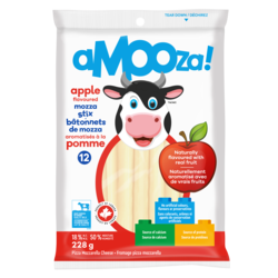 aMOOZa! ! bâtonnets de fromage pizza mozzarella aromatisés à la pomme 228 g, 2,19 $/100g
