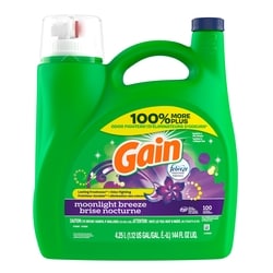 Gain Liquid Laundry Detergent, Moonlight Breeze Scent, 100 loads 4.25 l, $0.38/100ml