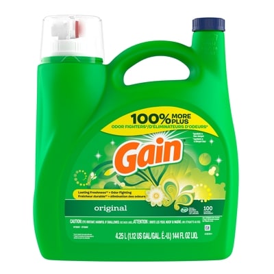 Gain Laundry Detergent Liquid, Original Scent, 100 Loads 4.25 l, $0.42/100ml