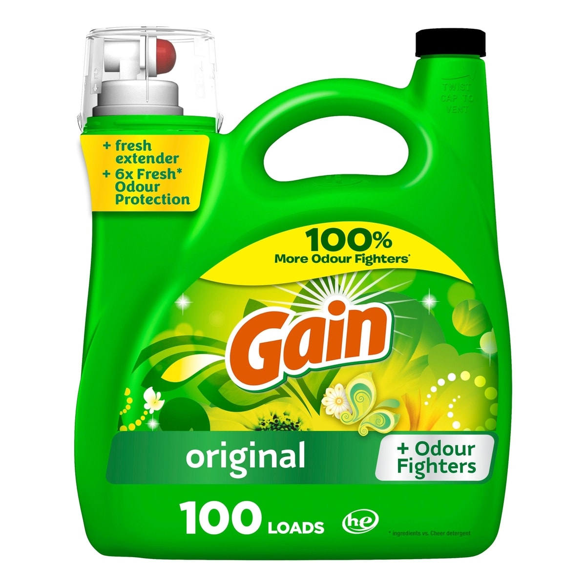 Gain Liquid Laundry Detergent, Original Scent, 100 loads, Freshness + Odour Fighting, Laundry Detergent Liquid Soap, HE compatible 4.25 l, $0.38/100ml