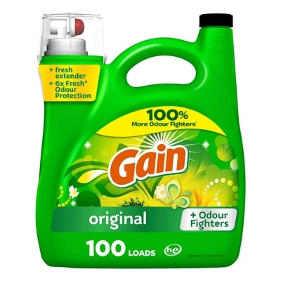 Gain Liquid Laundry Detergent, Original Scent, 100 loads, Freshness + Odour Fighting, Laundry Detergent Liquid Soap, HE compatible 4.25 l, $0.47/100ml
