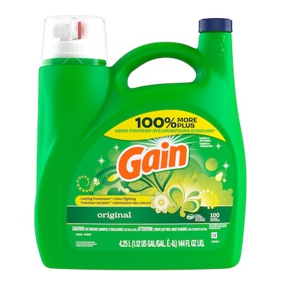 Gain Détergent à lessive liquide, parfum Original, 100 brassées 4.25 l, 0,42 $/100ml