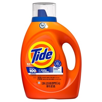 Tide Détergent à lessive liquide, parfum Original, agit sur 100 % des taches courantes, savon à lessive, détergent à lessive liquide, 64 brassées 2.48 l, 0,23 $/1ch