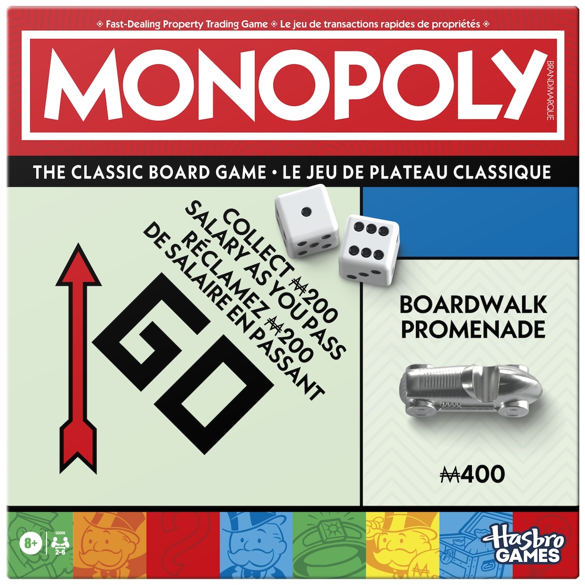Hasbro Gaming Monopoly Board Game, Classic Game with Storage Tray and Larger Tokens, Family Games, 8+ 1 ea, $32.00/1ea