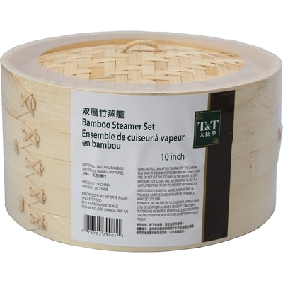 T&T Ensemble de cuiseur vapeur en bambou 10 pouces 1 ea, 19,00 $/1ch