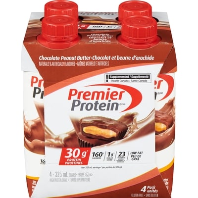 Premier Protein Shakes Chocolate Peanut Butter 4x325.0 ml, $1.23/100ml