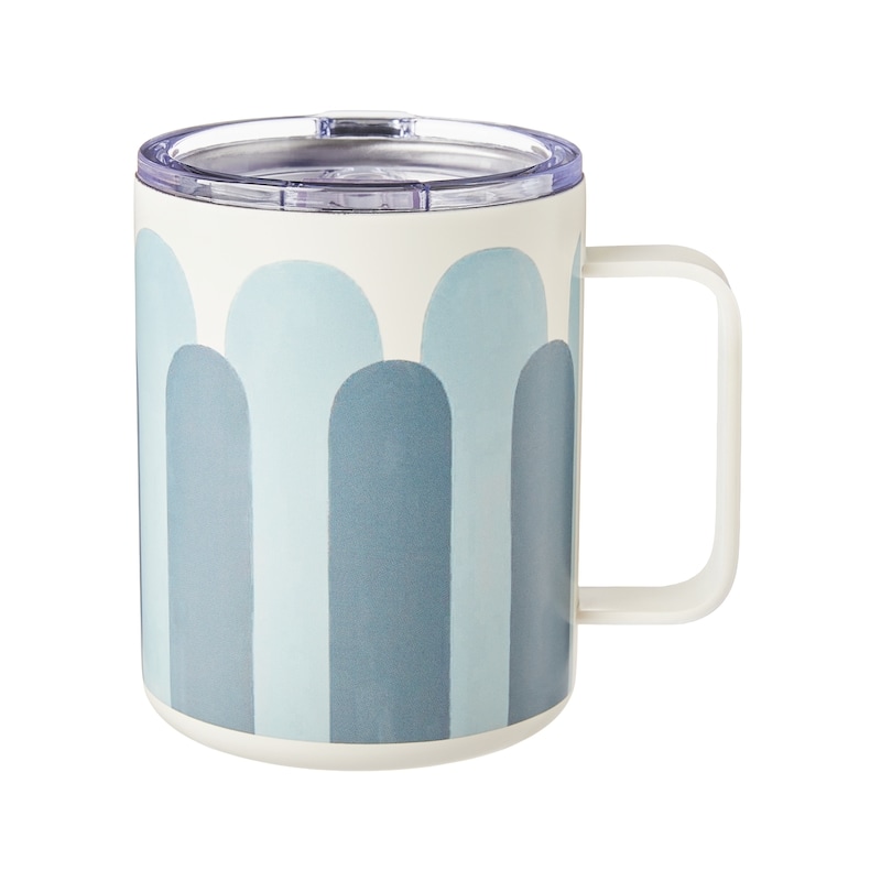 Desk Mug with Lid - Blue