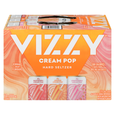 Vizzy Alcoholic Vodka Beverage Cream Pop Hard Seltzer (ID required at pick-up) 12x355.0 ml, $0.75/100ml