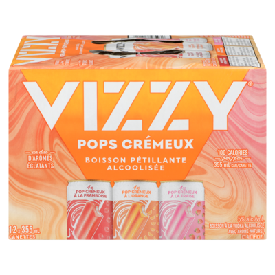 Vizzy Boisson à la vodka alcoolisée pops crémeux boisson pétillante alcoolisée (Pièce d’identité requise au moment du ramassage) 12x355.0 ml, 0,75 $/100ml