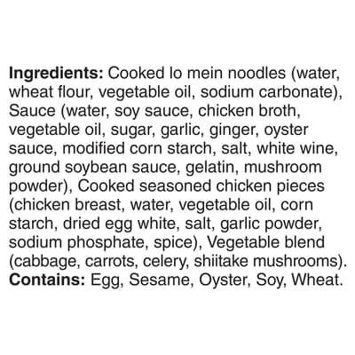 Home Menu, Chicken Lo Mein
