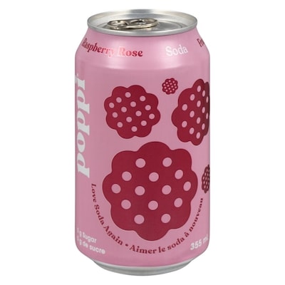 Poppi Framboise et rose Soda 355 ml, 0,98 $/100ml