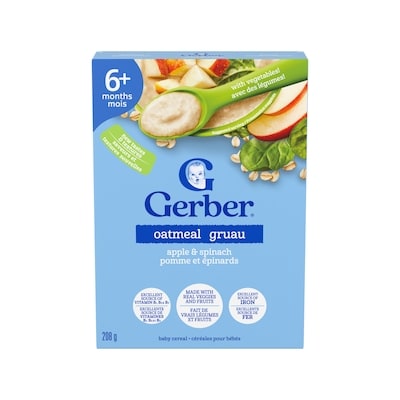 Nestlé Gruau Pomme et épinards, 6 mois et plus 208 g, 2,88 $/100g
