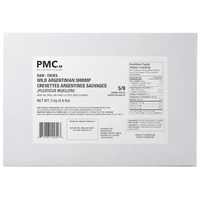 Premier Wild Argentinian Shrimp, Raw 2 kg, $1.75/100g