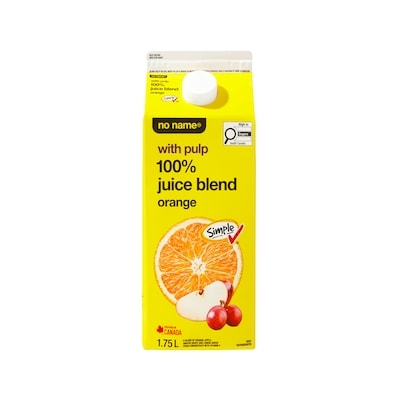 Sans Nom Mélange de jus à 100 % orange avec pulpe 1.75 l, 0,30 $/100ml