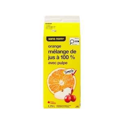 Mélange de jus à 100 % orange avec pulpe