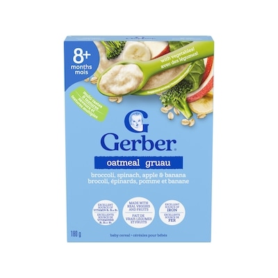 Nestlé Gruau bébé Brocoli, épinards, pomme, banane 180 g, 3,88 $/100g