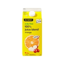 No Name Pulp Free 100% Orange Juice Blend 1.75 l, $0.23/100ml