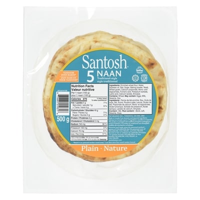 null Santosh Naan, 5-Pack 500 g, $0.46/100g