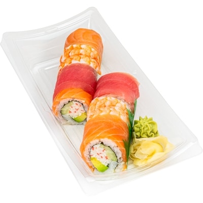 Zenshi Rainbow Roll - Salmon, Shrimp, Tuna 10pc (Available after 11am) 258 g, $4.65/100g