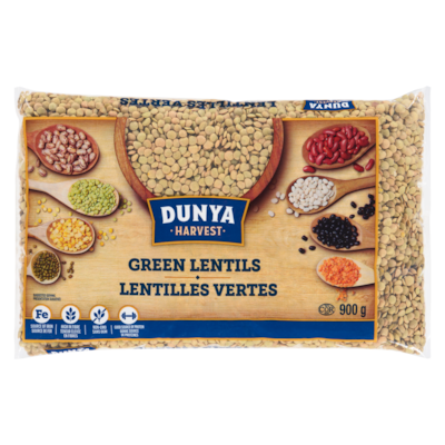  Lentilles vertes 900 g, 0,37 $/100g
