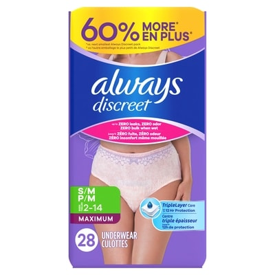 Always Adult Diapers for Women Size S/M, 28 CT 28 ea, $1.14/1ea