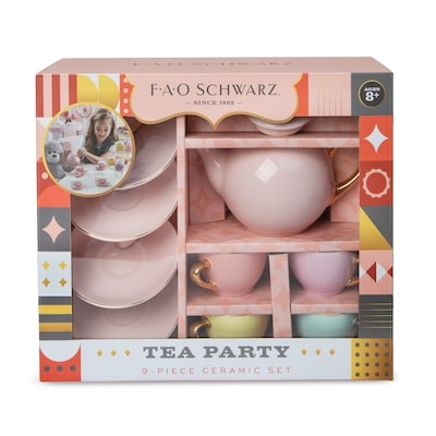 F.A.O Schwarz 9-Piece Ceramic Tea Party Set 1 ea, $35.00/1ea