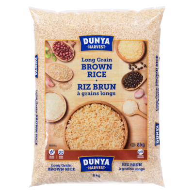 Dunya Harvest Riz brun à grains longs 8 kg, 0,21 $/100g