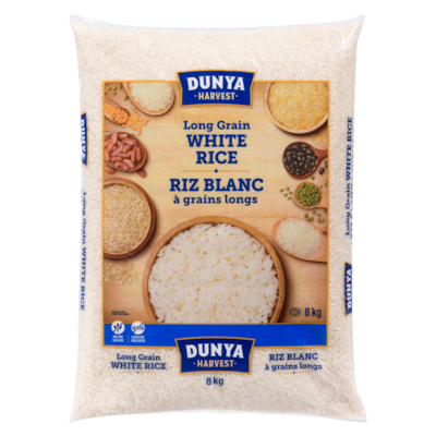 Dunya Harvest Long Grain White Rice 8 kg, $0.22/100g