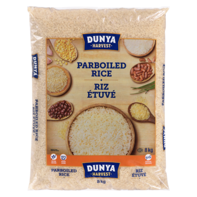 Dunya Harvest Riz étuvé 8 kg, 0,27 $/100g