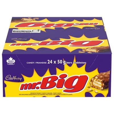 Cadbury MR. BIG Chocolatey Candy Bar, Sweet Treat, 24 count 24x50.0 g, $2.83/100g