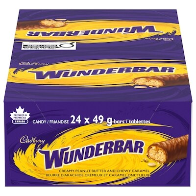 Cadbury WUNDERBAR Friandise à saveur de chocolat, gâterie sucrée 24 unités 24x49.0 g, 2,89 $/100g