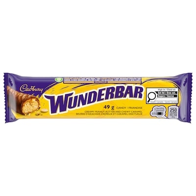 Cadbury WUNDERBAR Friandise à saveur de chocolat, emballée individuellement, gâterie sucrée 49 g, 4,47 $/100g