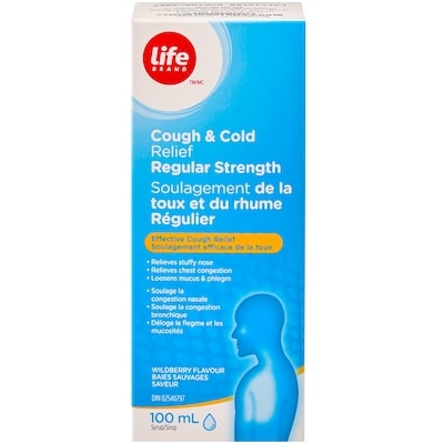 Life Sirop pour le soulagement de la toux et du rhume régulier à saveur de baies sauvages 100 ml, 6,49 $/100ml
