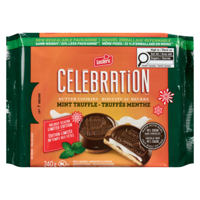 Leclerc Butter Cookies Mint Truffle Holiday Season Limited Edition 240 g, $2.41/100g