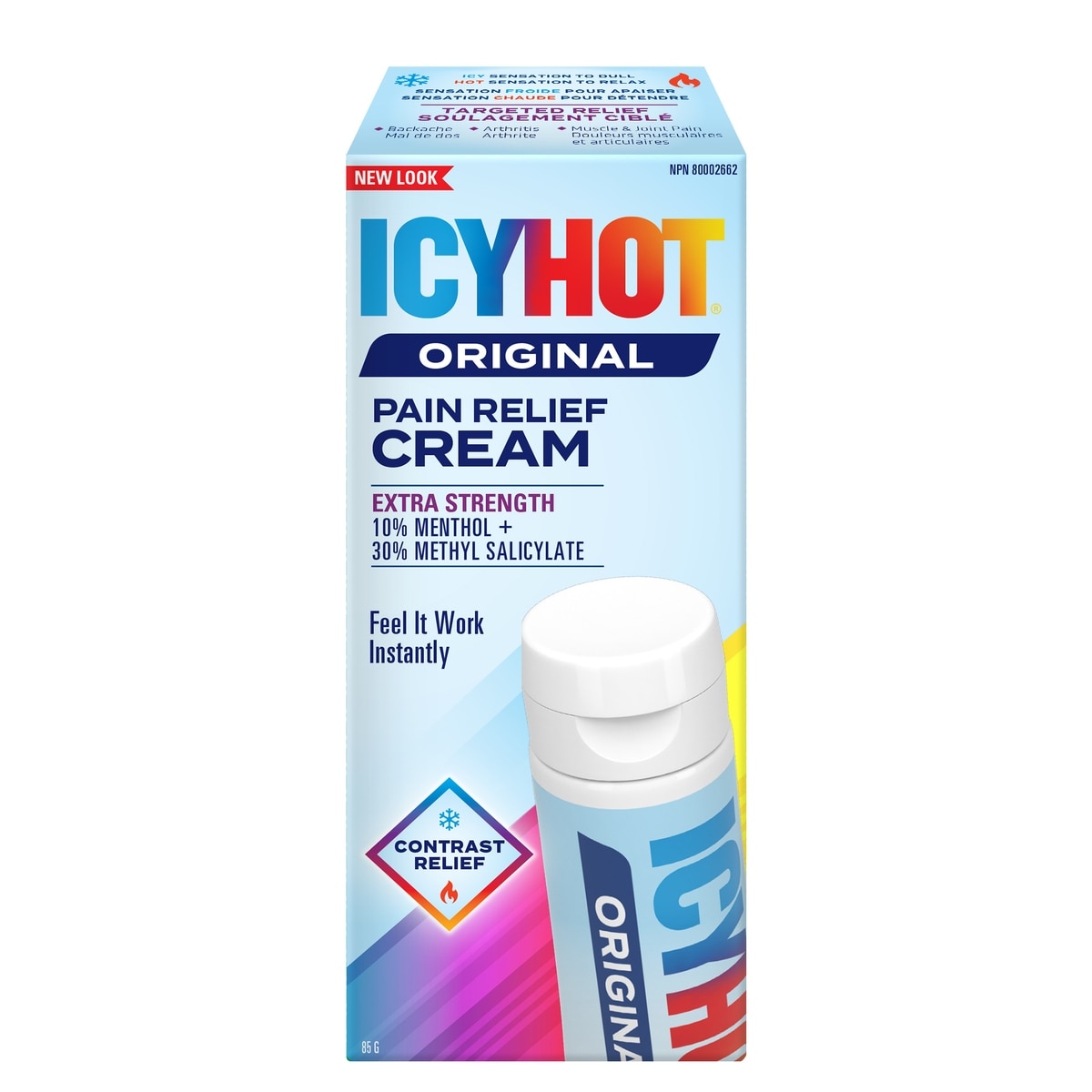 Icy Hot Original Pain Relief Cream, Methyl Salicylate 30%, Menthol 10% 85 g, $10.58/100g