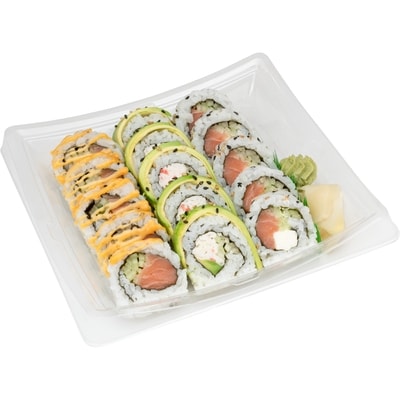 Zenshi Chef Sampler B#2 (Spicy Salmon, Dragon, Cream Cheese) 15pc (Available after 11am) 337 g, $4.15/100g