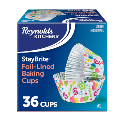 Reynolds StayBrite baking cups  36 ea, $0.11/1ea