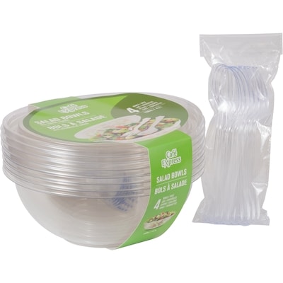 Café Express 160oz Salad Bowls w/ Serving Utensils 4/Pack 4 ea, $3.37/1ea