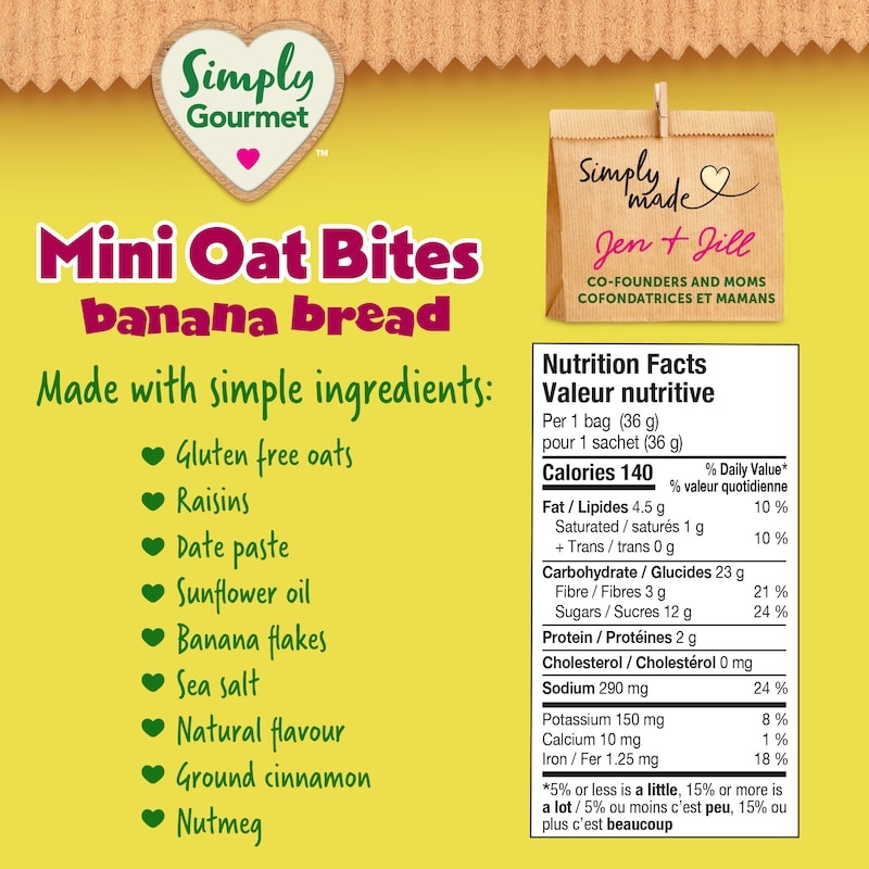 Simply Gourmet Banana Bread Mini Oat Bites toddler snack