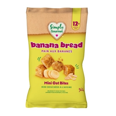 Baby Gourmet Collation pour tout-petits Simply Gourmet mini bouchées à l'avoine pain aux bananes 36 g, 6,92 $/100g