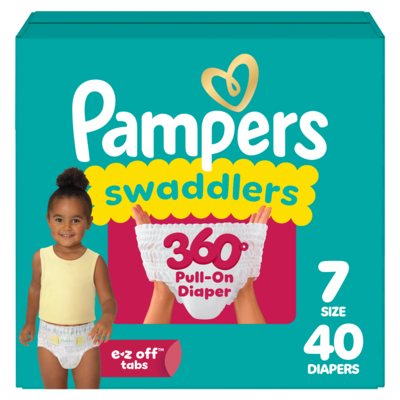 Pampers Diapers - Swaddlers 360°, Size 7, 40 Count 40 ea, $0.90/1ea