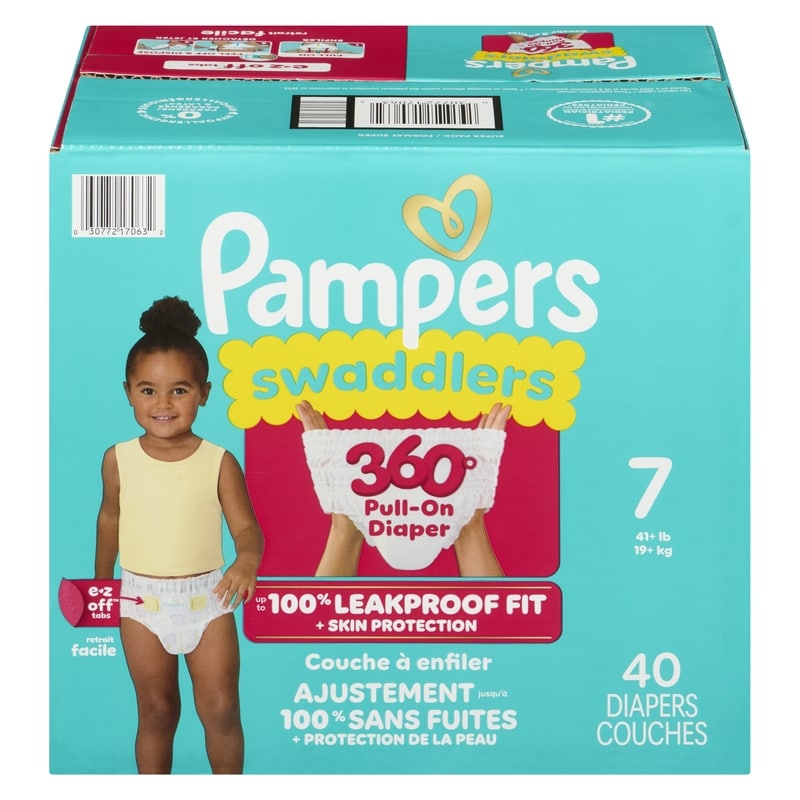 Diapers - Swaddlers 360° - 40 Count, up to 100% Leakproof Comfy Dry Fit, EZ Off Tabs Designed for Easy Changes, Pull On Diaper