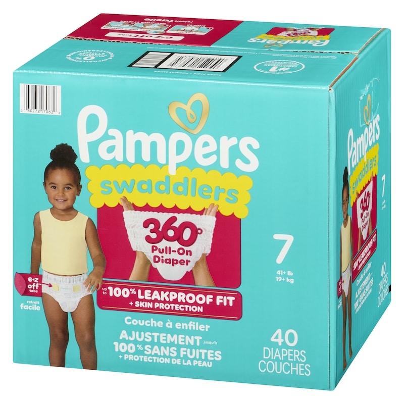 Diapers - Swaddlers 360° - 40 Count, up to 100% Leakproof Comfy Dry Fit, EZ Off Tabs Designed for Easy Changes, Pull On Diaper