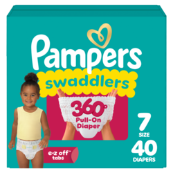 Pampers Couches Swaddlers 360°, taille 7, 40 unités 40 ea, 0,90 $/1ch