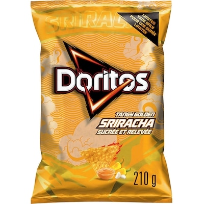 Doritos Chips tortilla aromatisées Sriracha sucrée et relevée 210 g, 1,90 $/100g