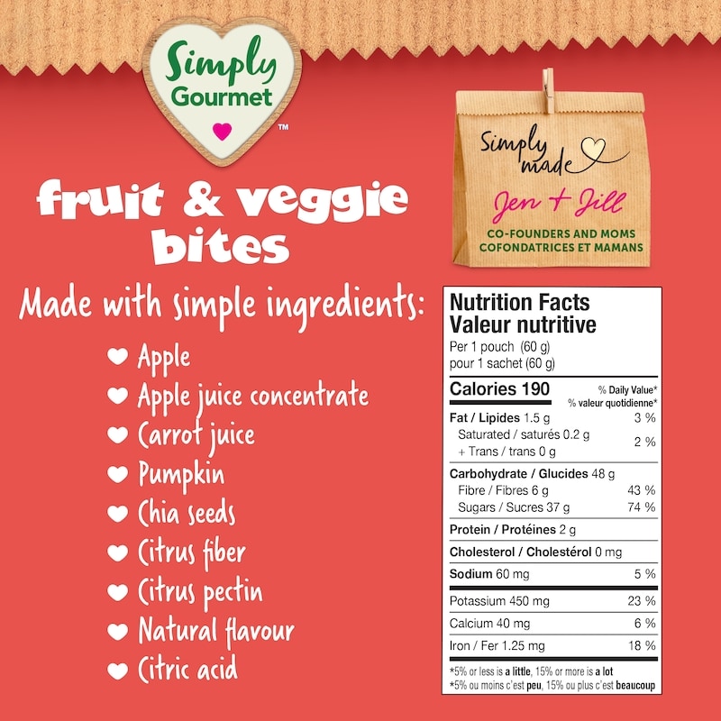 Simply Gourmet Apple Carrot with Chia Bites